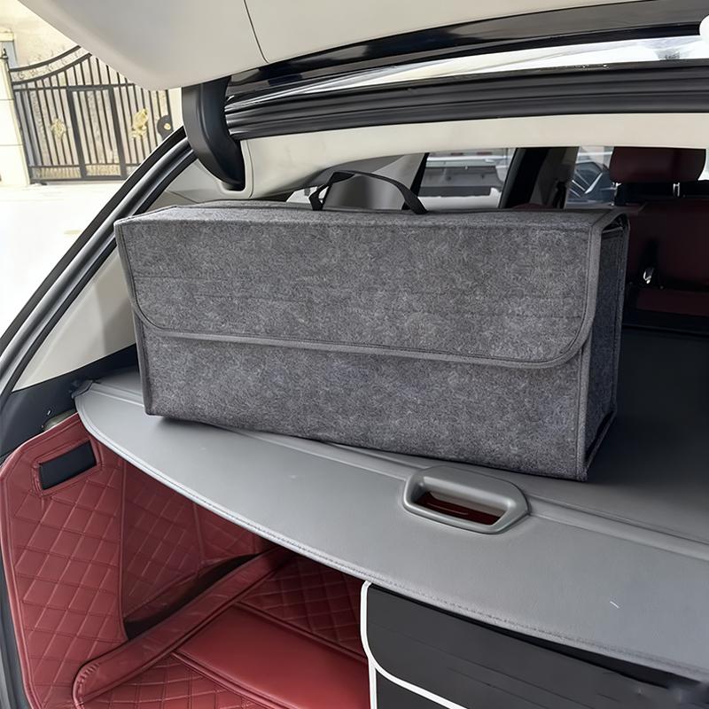 Anti-Slip Storage Box High Quality New - Soft Felt Dark Gray Large Compartment Organizer for Car Trunk Boot Tools Auto Parts