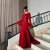 Spring Women's Sexy Patchwork Pleated Big Swing Evening Dress for European & American Occasions Crossborder Formal Party Gown