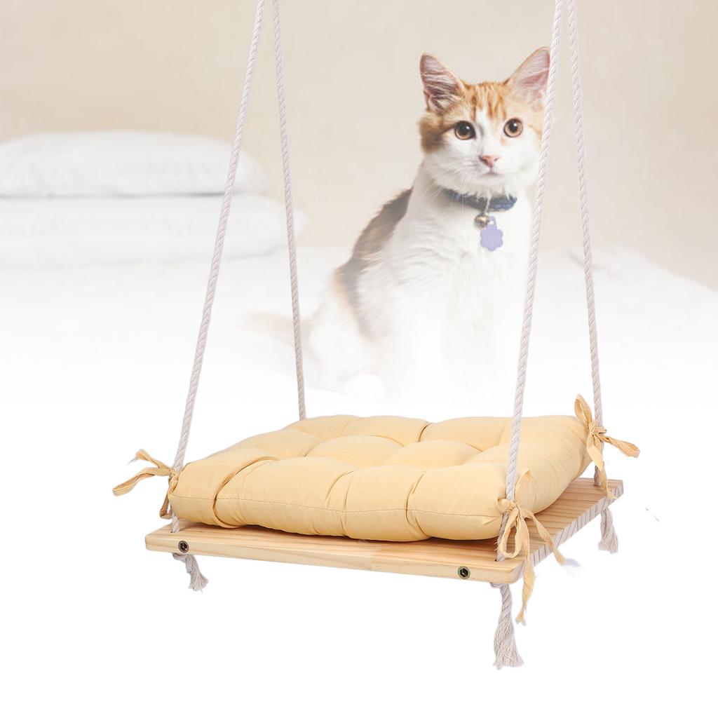 Cat Window Perch Sturdy Cat Window Bed Resting Seat Space Saving Wooden Window Mounted Cat Hammock P