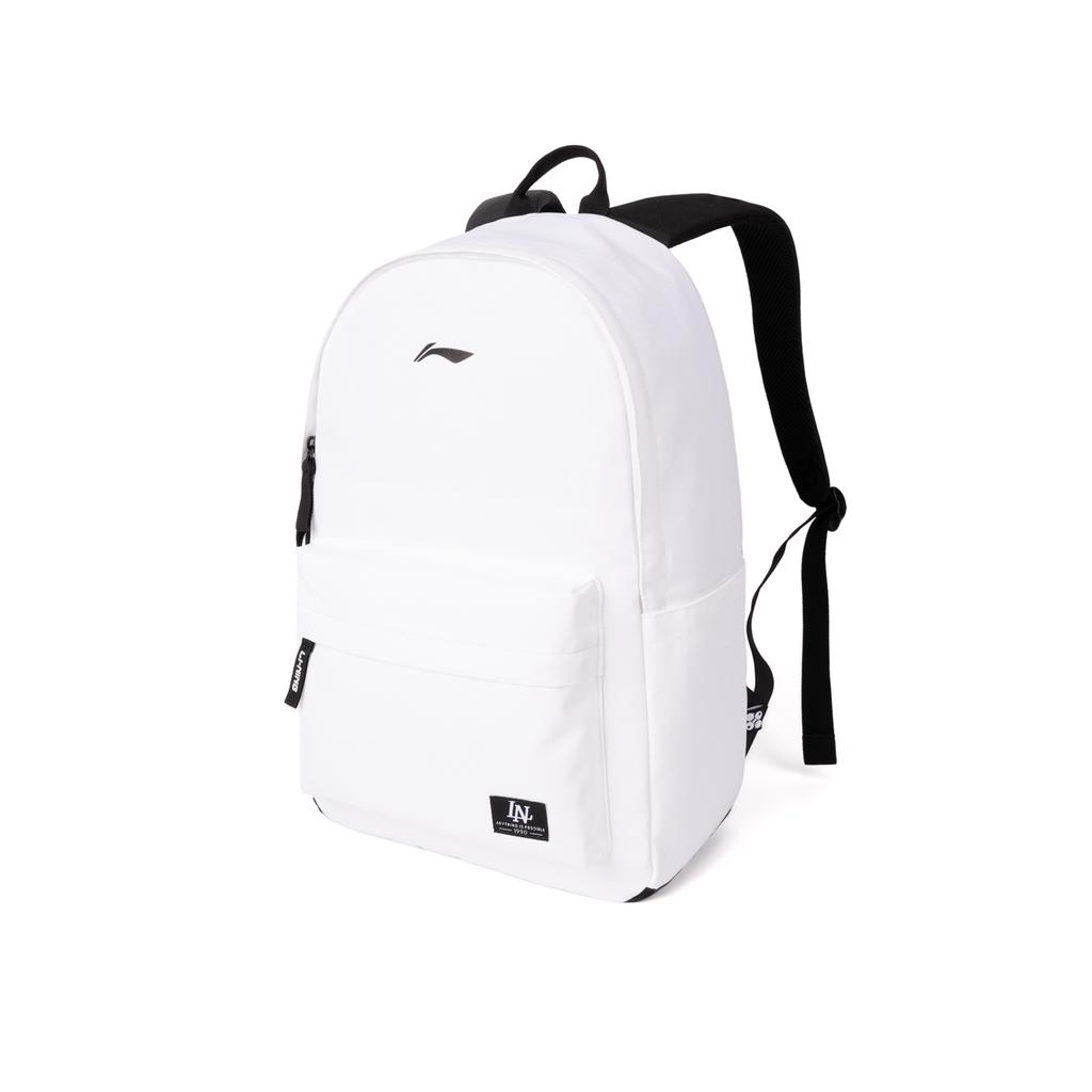New LiNing Polyester Water Repellent Backpack Regular Unisex Black White ABSU637-3