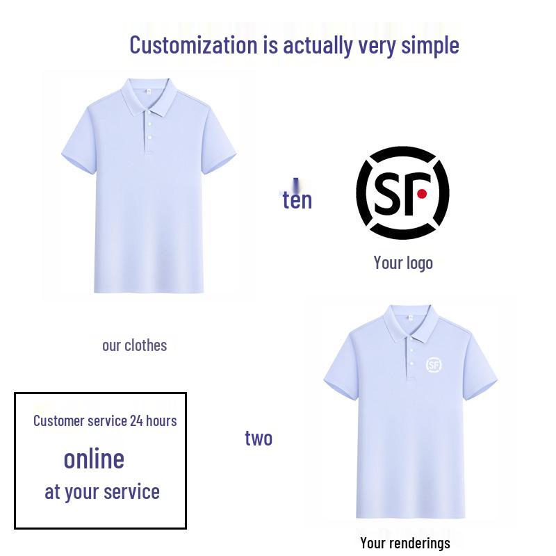 Men's Business Lapel Polo Shirt with Custom Logo Printing