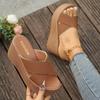 Summer Crossed Wedge Heel Slippers Women's Muffin Large Size Casual Thick Bottom Cool Slippers 34-43