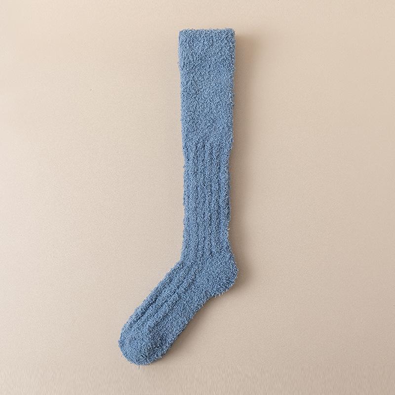 Couple's Coral Fleece Winter Socks: Thick, Velvet-Lined, Cozy Home Sleep Socks for Calf Warmth
