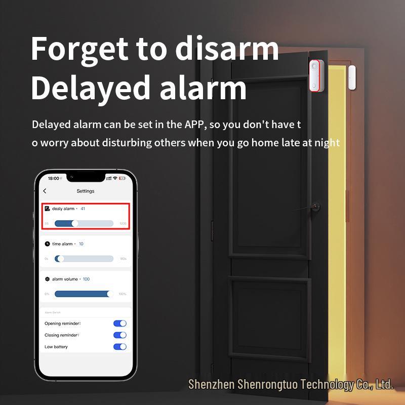 Allarme Sensore Magnetico WiFi per Porte/Finestre con Rilevamento Intelligente a Basso Consumo