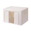 Tianshan Foldable Cotton Linen Storage Box with Spray-Painted Steel Frame for Quilts and Wardrobes