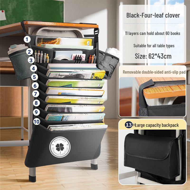 Large Capacity Hanging Bedside Book Bag - Ideal for Middle & High School Students