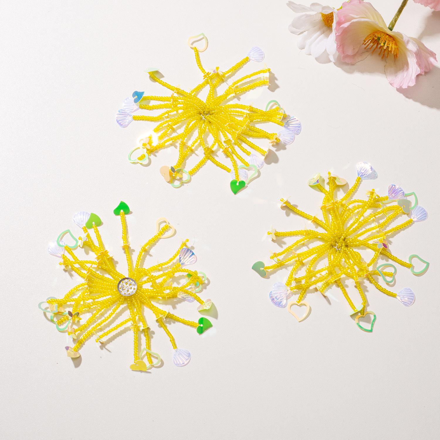 Летние серьги и аксессуары для волос с кисточками, пайетками, сердцем и цветами, украшенные бусинами