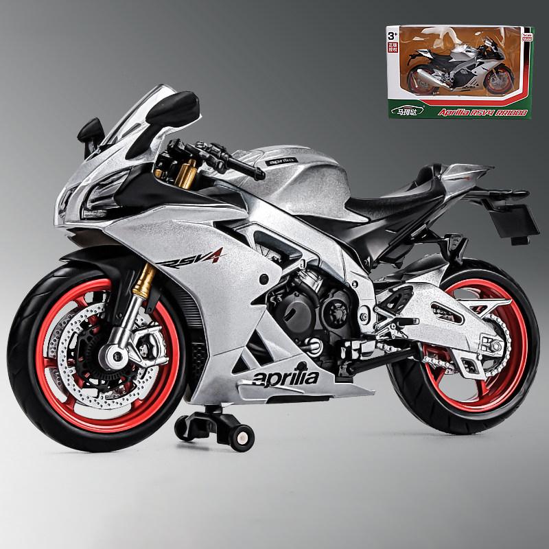 1/12 Aprilia RSV4 RR1000 Rennmotorräder Legierung Motorradmodell Stoßdämpfer Sammlerstück Spielzeugauto Kindergeschenk