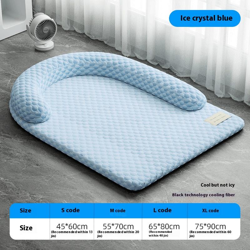 

New Summer Pet Cooling Mat Removable Washable Dog Bed Mat Cat Bed Dog Sleeping Mat Suitable For All Seasons Cool Mattress Gift 0-6.5KG синій