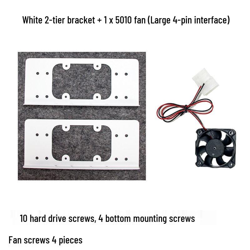 3.5" Multi-Bay Bracket with Heat Dissipation Fan for 2, 4, or 6 Bays