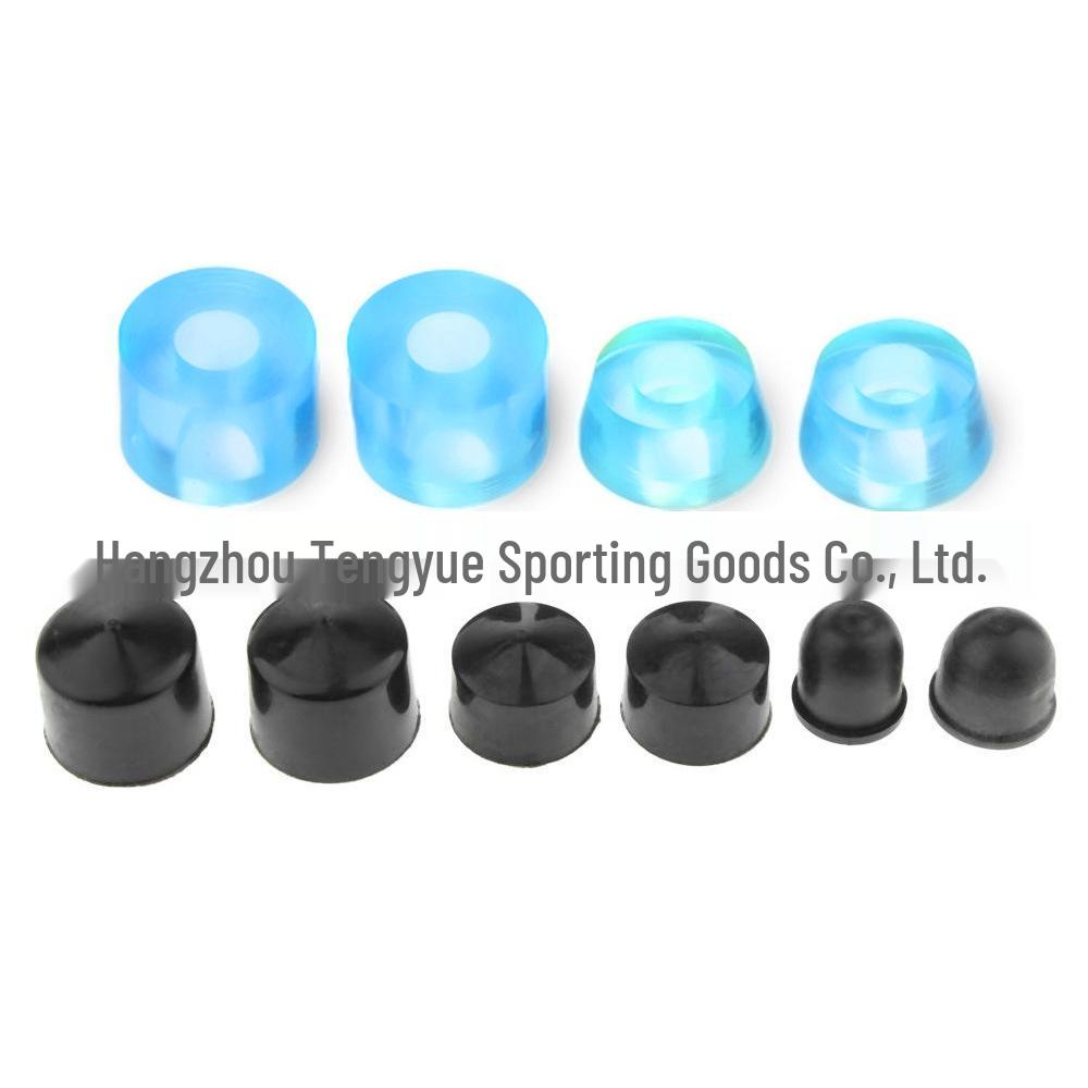 

Four-Wheel Skateboard Bracket with 92A Shock Absorber PU Bowl Pad - Double Kick Longboard Large/Medium/Small синий/прозрачный