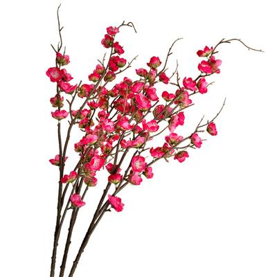 Artificial Cherry Blossom Branches 34.6 Inch Faux Plum Blossom Realistic Flower Arrangement for DIY Home Wedding Party Decor