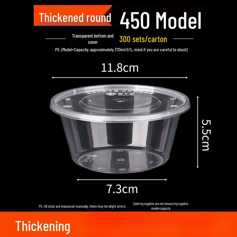 

Набор одноразовых круглых прозрачных пищевых контейнеров с крышками