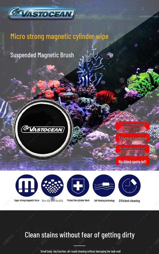 VASTOCEAN Mini Stark Magnetisch Aquarium Glasreiniger Bürste