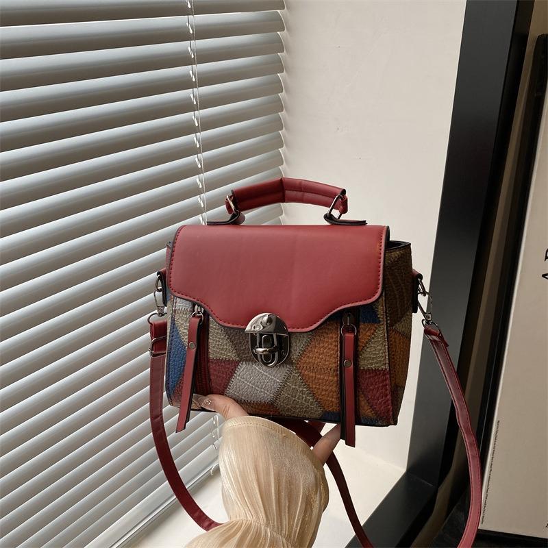 Textured bag women's new fashion highend handbag versatile shoulder large capacity messenger bag commuter bag