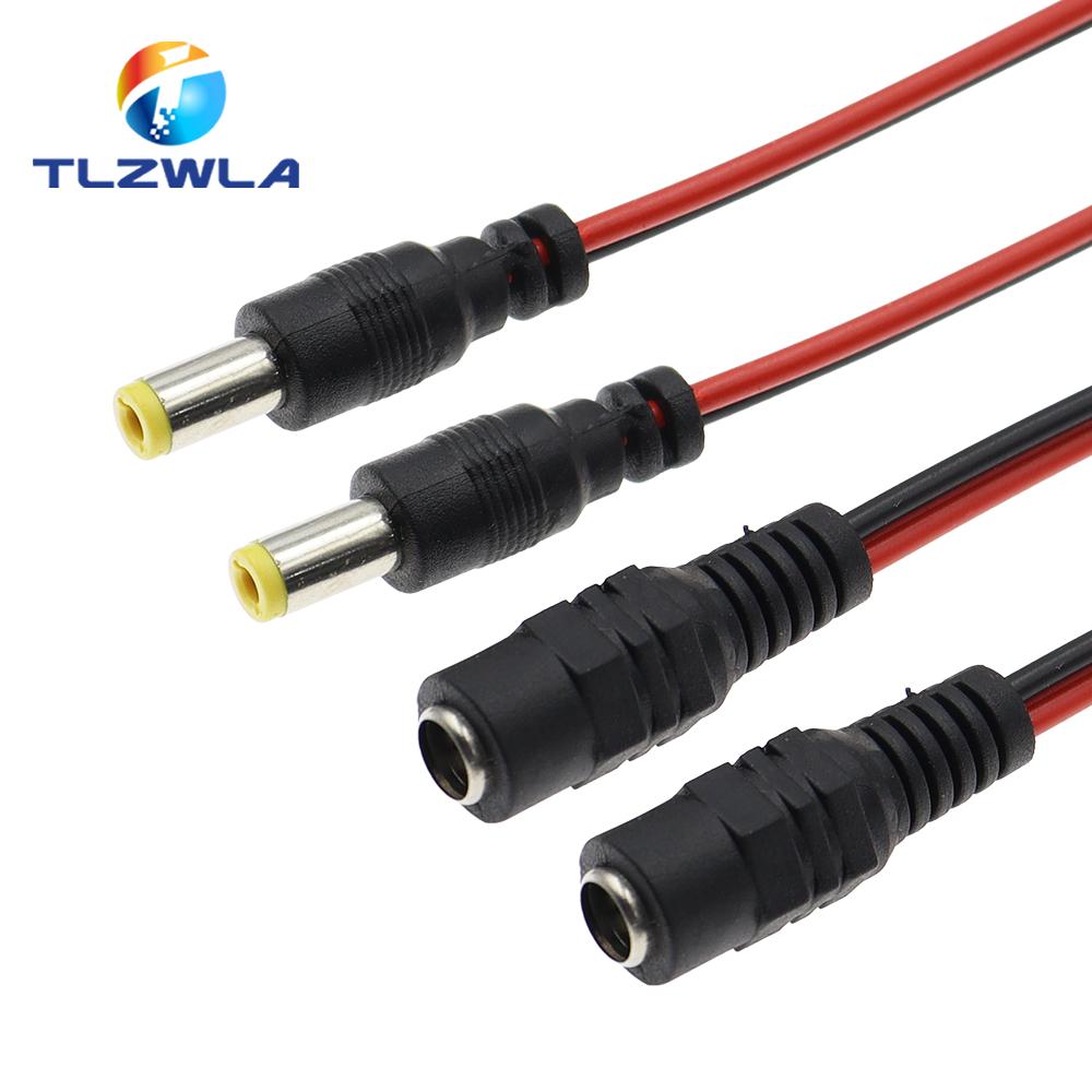 5PCS DC Power Male Female Cable 12V Plug DC Adapter Cable Plug Connector For CCTV Camera DC Plug 5.5*2.1mm 5.5x2.1 Fuse Holders1