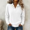 Women's Loose Fit Collared Button Front Sweatshirt, Color Long Sleeve Pullover