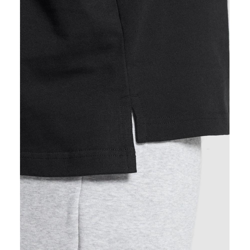 Gymshark Long Sleeve Polo Black A1c5c Bb2j