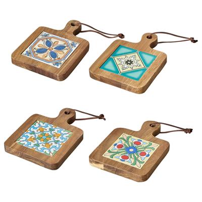 Azulejo de Madera Maciza Salvamanteles Aislante Vintage para el Hogar Salvamanteles Cacerola Resistente al Calor Mantel Individual de Cocina