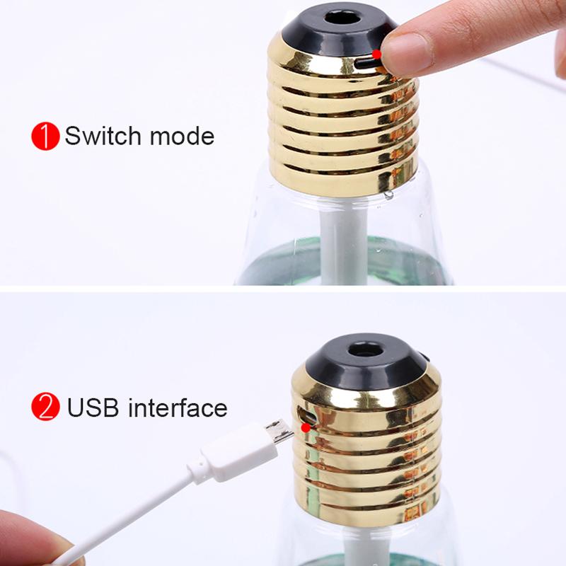 LED USB Light Bulb Humidifier Essential Oil Diffuser Atomiser Air Ultrasonic