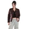 Knitted collar splicing white duck down jacket women's short winter fashion high luxury large thermal jacket tide