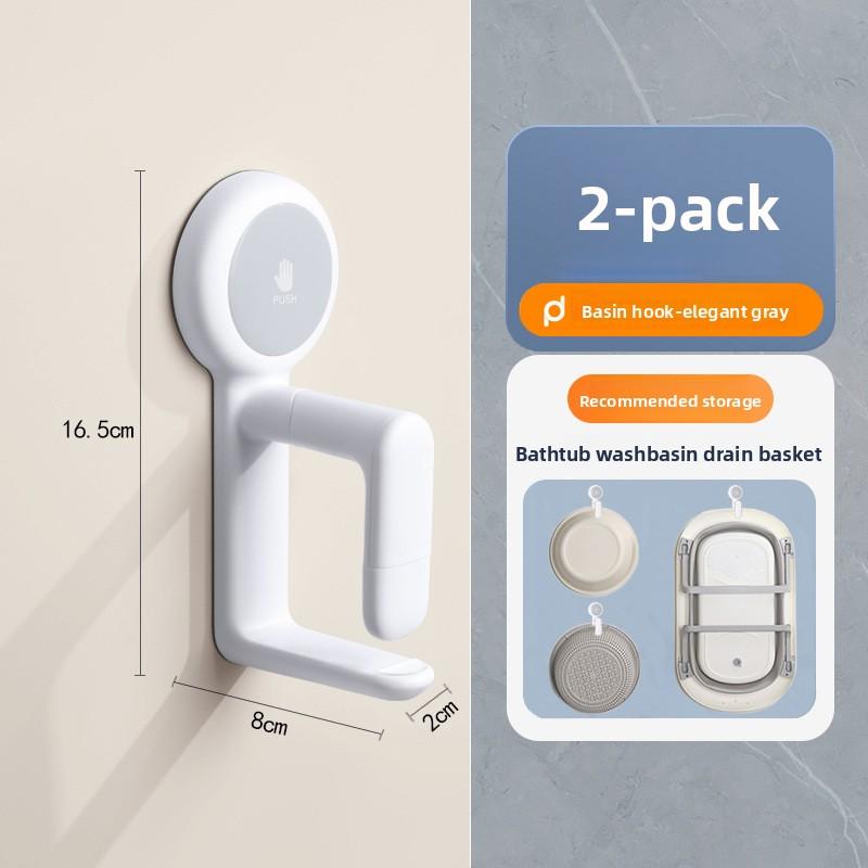 Waschbeckenhaken, Badezimmer Multifunktionales Badebecken, Badewannen-Hängeregal, Kein Bohren erforderlich, Wandmontierter Saugfuß, Aufbewahrungsregalhaken