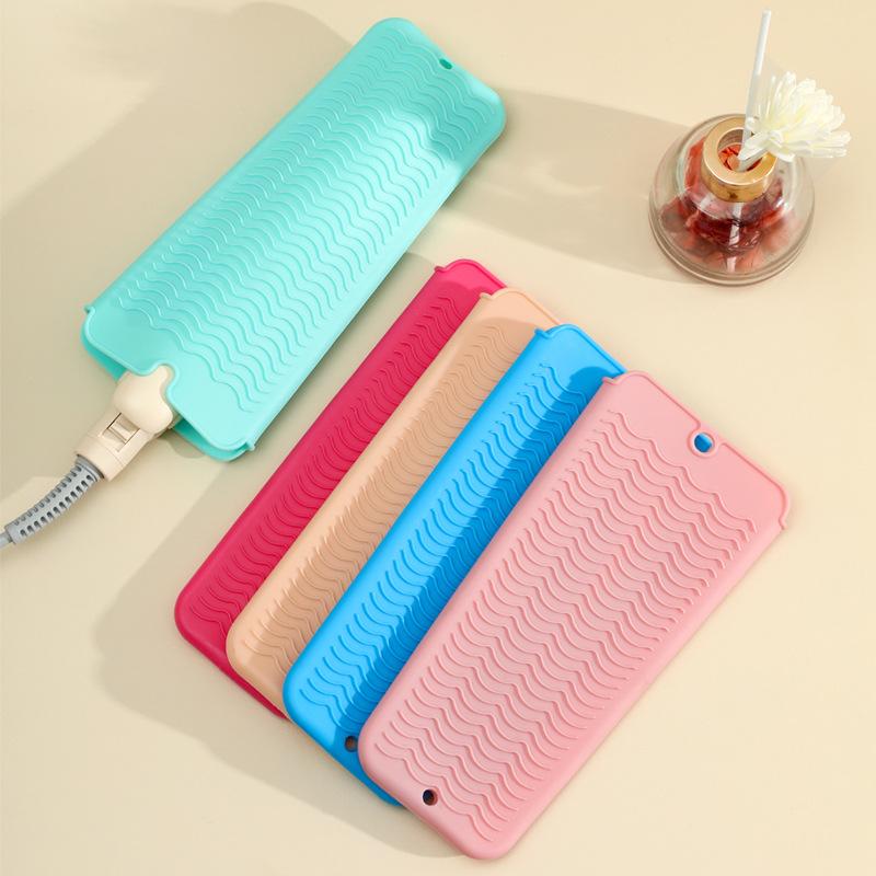 Silicone Hair Curling Wand Cover Hair Straightener Storage Bag Hairdressing Curling Iron Insulation Mat Heat Resistant Pouch