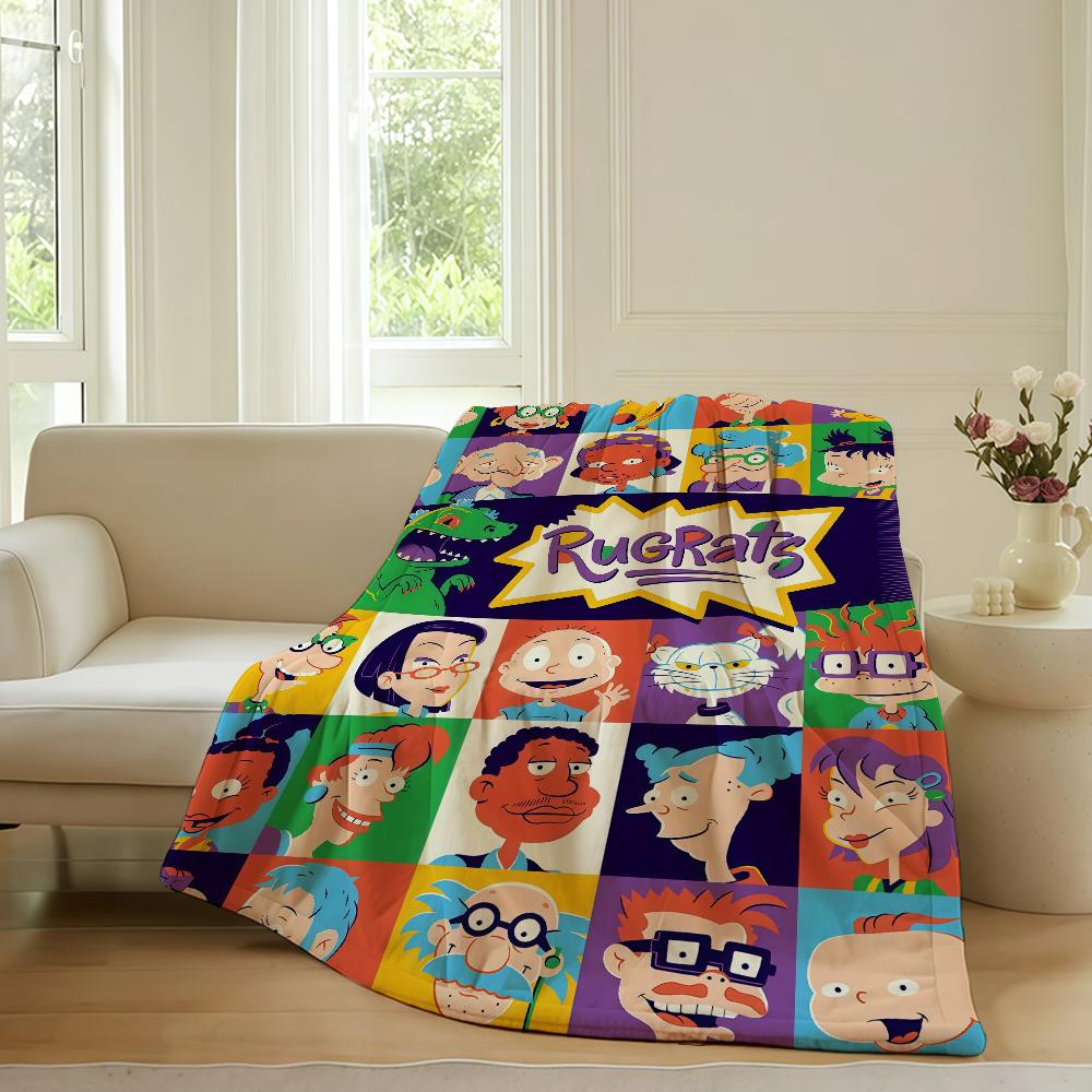 

Cartoon cute R-Rugrats Blanket For Sofa Office Bed Plane Travel Sleep Read Relax Camping Soft And Warm 30x40in