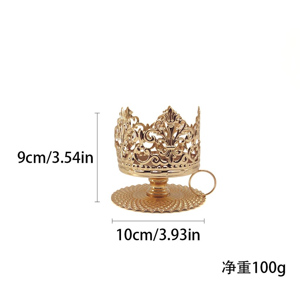 Vintage Crown Candle Holder Electroplated Iron Royal Decor for Wedding/Home Antique Gothic Centerpiece