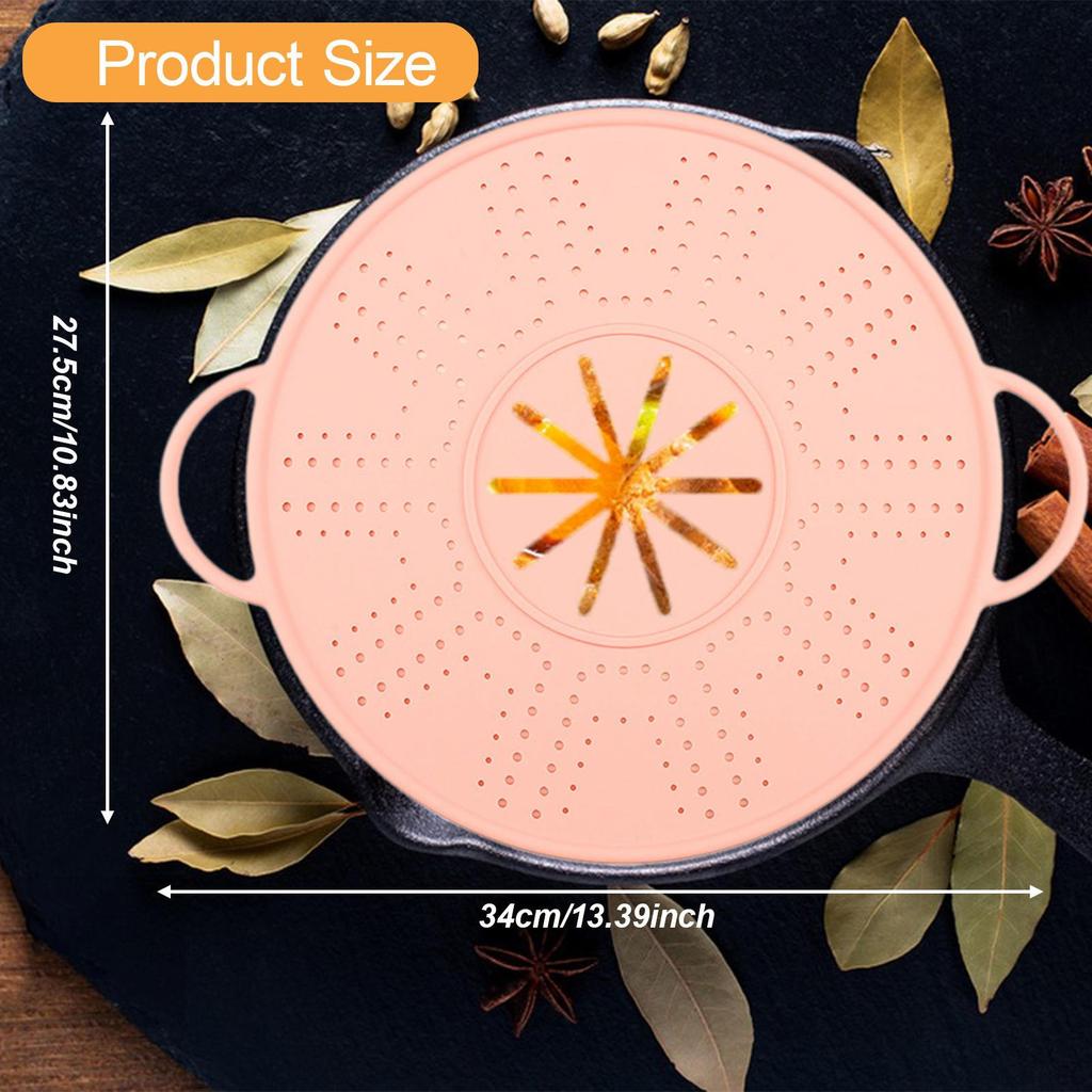 Silicone Spill Stopper Lid Anti Overflow Cover Splatter Screen Pan for Soup Pot, Frying