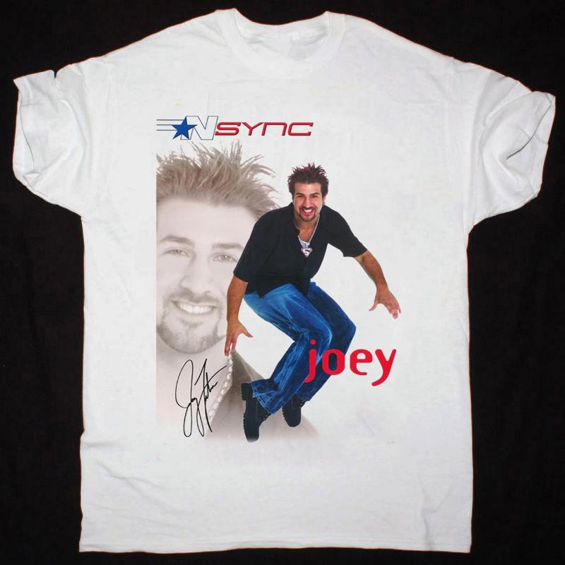 

NSync N Sync Джоуи Фатон 2000 Хлопковая белая футболка с коротким рукавом Все размеры AG1362 Унисекс футболка XXL