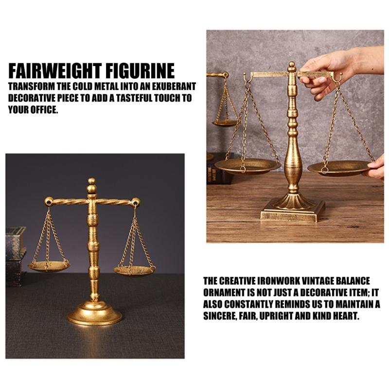 Libra Jewelry Tower Retro Balance Scale Sculpture Justice Scale for Law Students Attorneys Judges Lawyer Office Decors