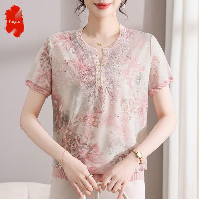 Women s Floral Print Loose Fit T-Shirt XL