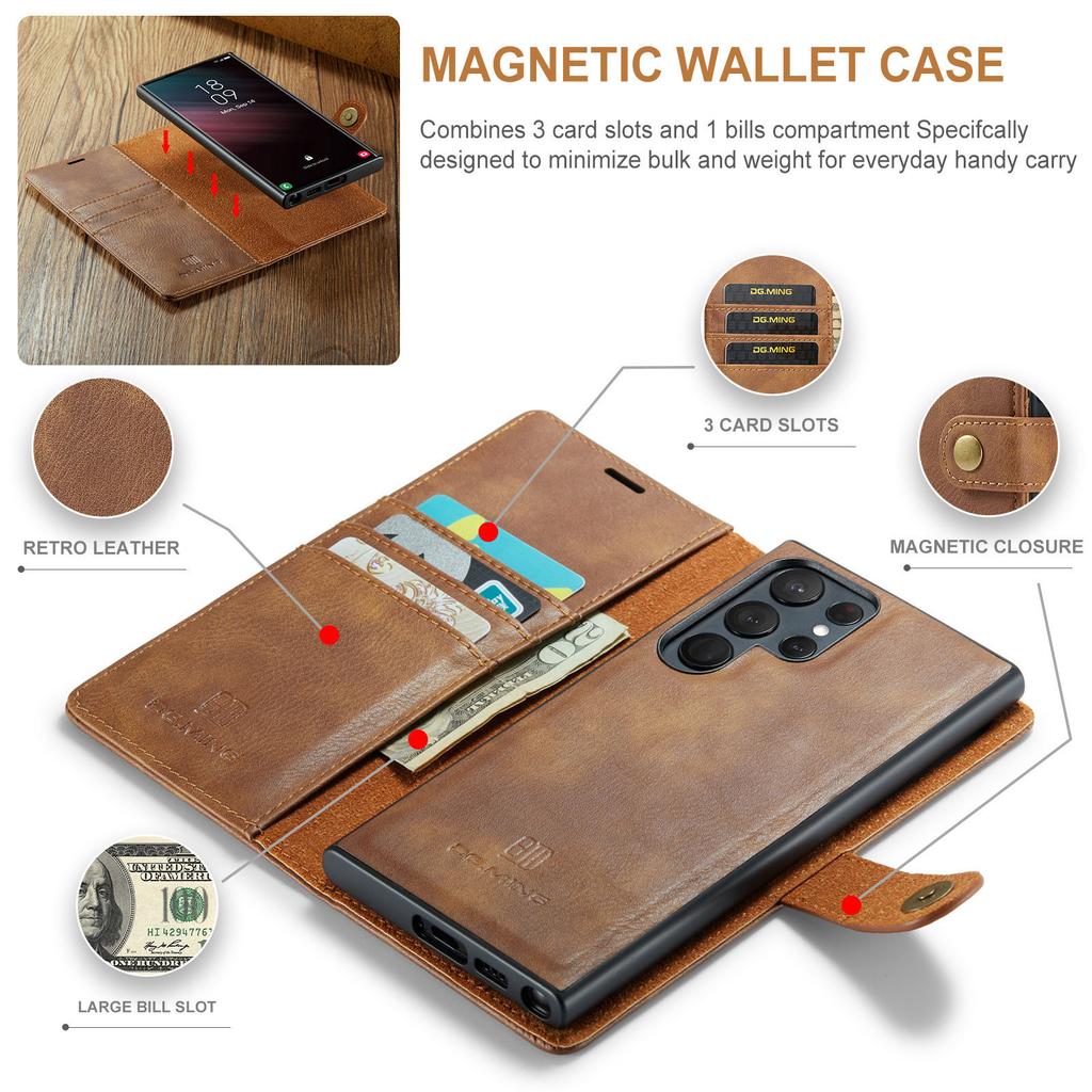 Applicable To Samsung S23 Ultra Magnet Split Leather Case Wallet Protective Case S23 2-in-1 Split Mobile Phone Case