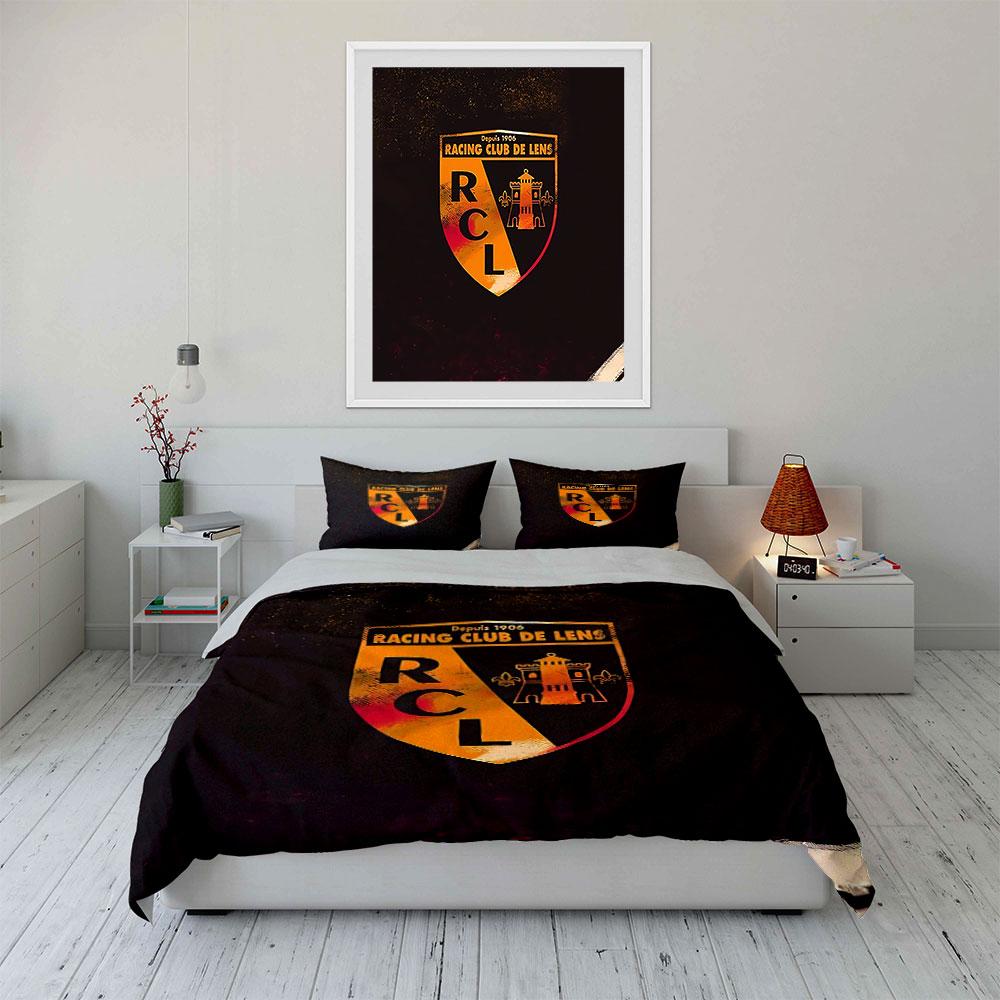 Racing Club De Lens Bedding Set Bedding Duvet Cover Set Duvet Cover Pillowcases (1 * Duvet Cover 2 * Pillowcases, Without Duvet Insert)