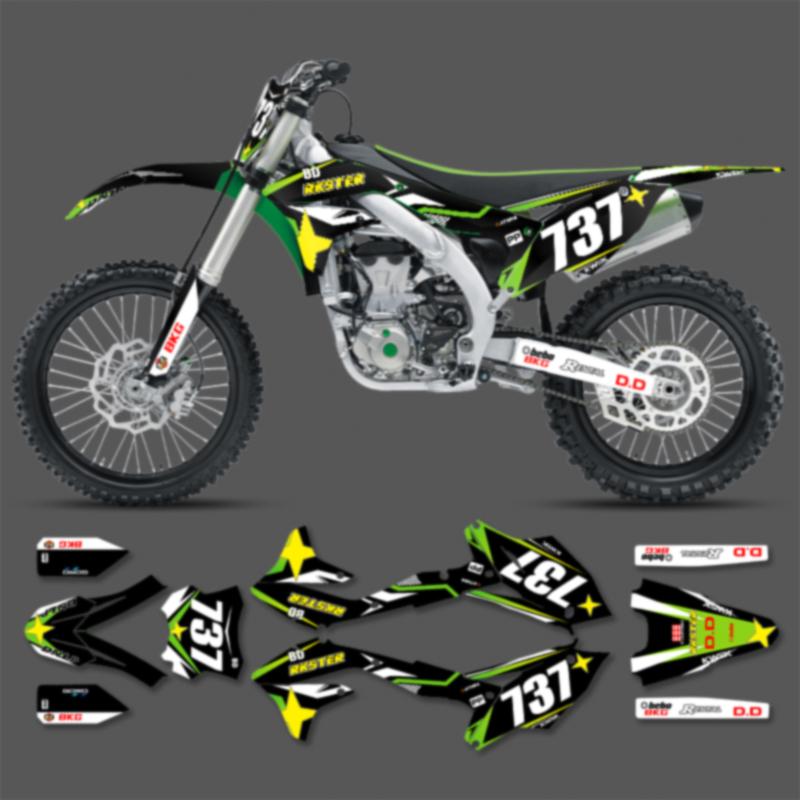 PowerZone For Kawasaki Graphics Background Decals Stickers For 2016 2017 2018 KXF450 KX450F 005