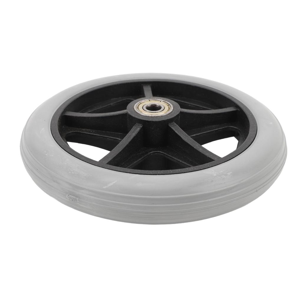 2Pcs 6in Front Wheelchair Wheel PU Wear Resistant Non Slip Universal Solid Wheelchair Tires Replacement