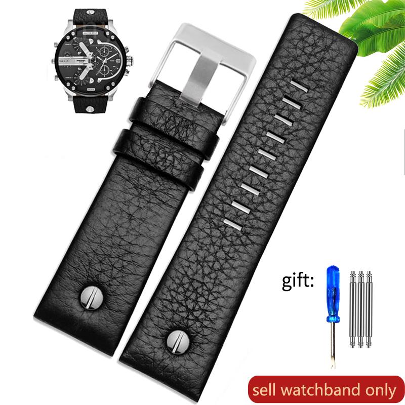 

Ремешок для часов из натуральной кожи для часов Diesel, кожаный ремешок, большой циферблат Dz7333 Dz7348 Dz4318, мужские и женские аксессуары 26mm