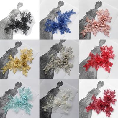 Dress Accessories Clothing Decoration Hand Sewing Neckline Applique Collar Embroidery Patches 3D Flower Lace