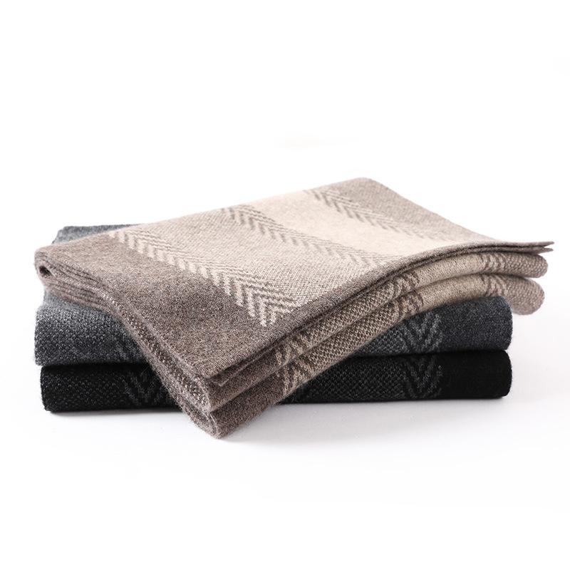 2025 Winter New Men's Cashmere Scarf To Keep Warm Autumn and Winter Versatile Knitted Scarf High-end Gift Box