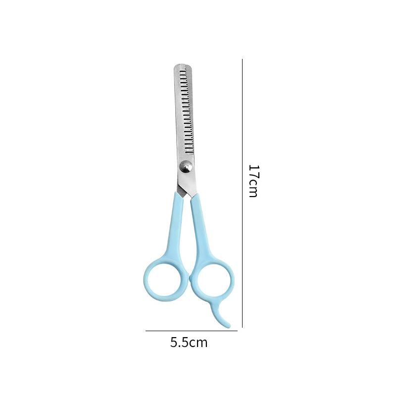 Grooming Scissors For Dogs Cats 6.69inch Flat Cut Safety Round Tips Curved Blade Scissor Sharp Hairdressing Pet Cough Scissors