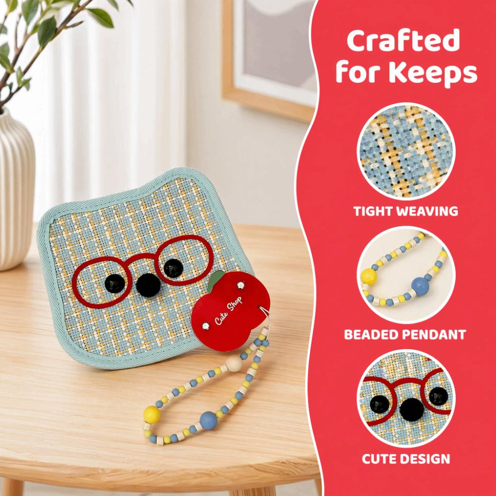 Cartoon Animal Animal Shaped Palm Fan Cattail Woven Handheld Fan Cattail Hand Fan  Photo Prop