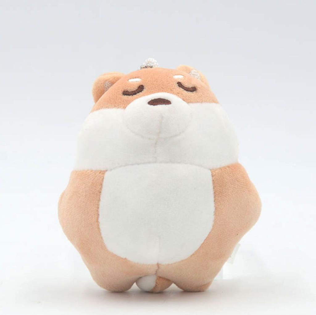 2s/lot 10cm Cute Shiba Inu Husky Plush Toy Keyring Charms Squeezable Dog Stuffed Dolls Kids' Gift Ornaments Keychains