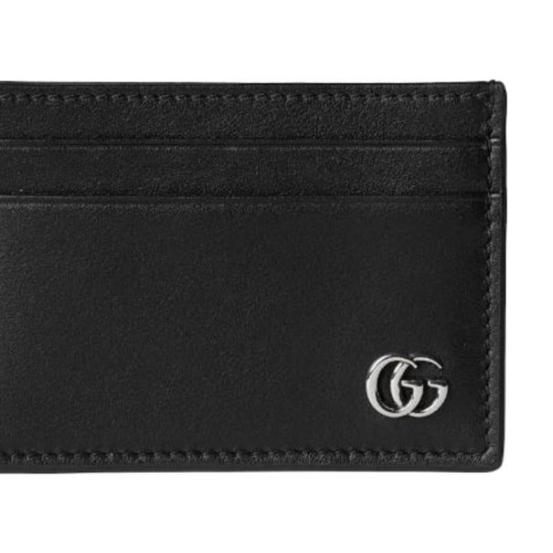 Gucci GG Marmont Leather Card Holder With Brand Metal Logo Men Card Holder Black 835051AAE071000