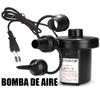 Bomba elétrica inflável 220V com 3 bicos para enchimento rápido de ar, ideal para carro, camping, boias salva-vidas, barcos e uso doméstico.