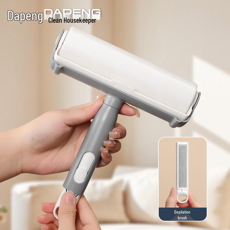 Extra Large Dual-Use Lint Roller with Long Handle for Pet Hair Removal