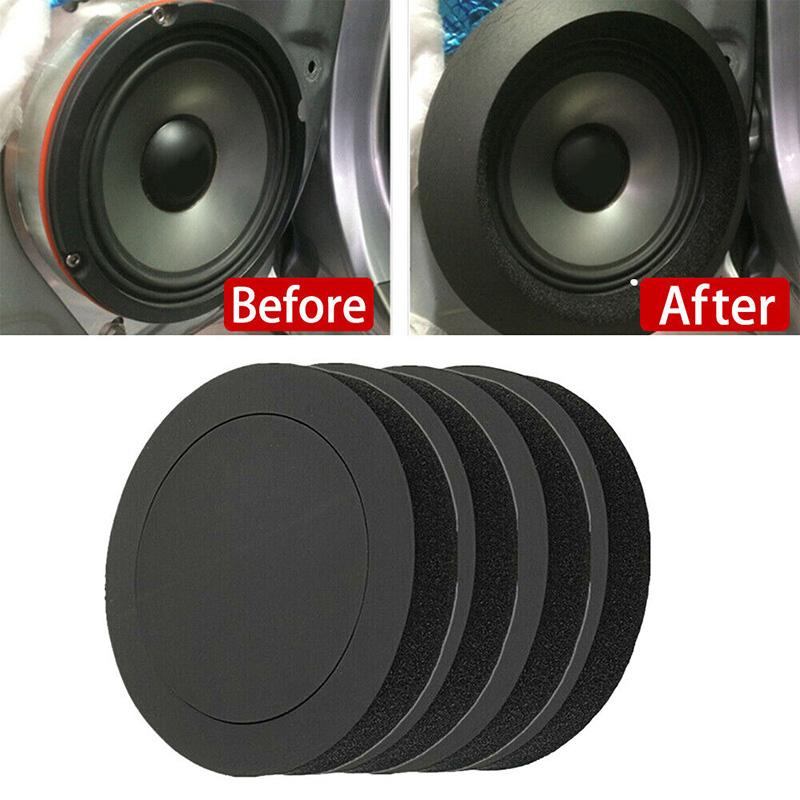 4Pcs Foam 4 Inch/5 Inch/6.5 Inch Car Speaker Sound Insulation Ring Cotton Bass Door Trim Soundproof Auto Interior Accessories Foam Universal