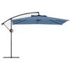 Square Cantilever Parasol 3 X 3 M with Crank, Cross Base, Tilting Parasol and 360 Degrees Rotation, Canvas 180 G/m² Blue