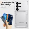 Samsung Galaxy S25 Ultra Transparent Flip Phone Case with Card Holder and Drop-proof Protection.