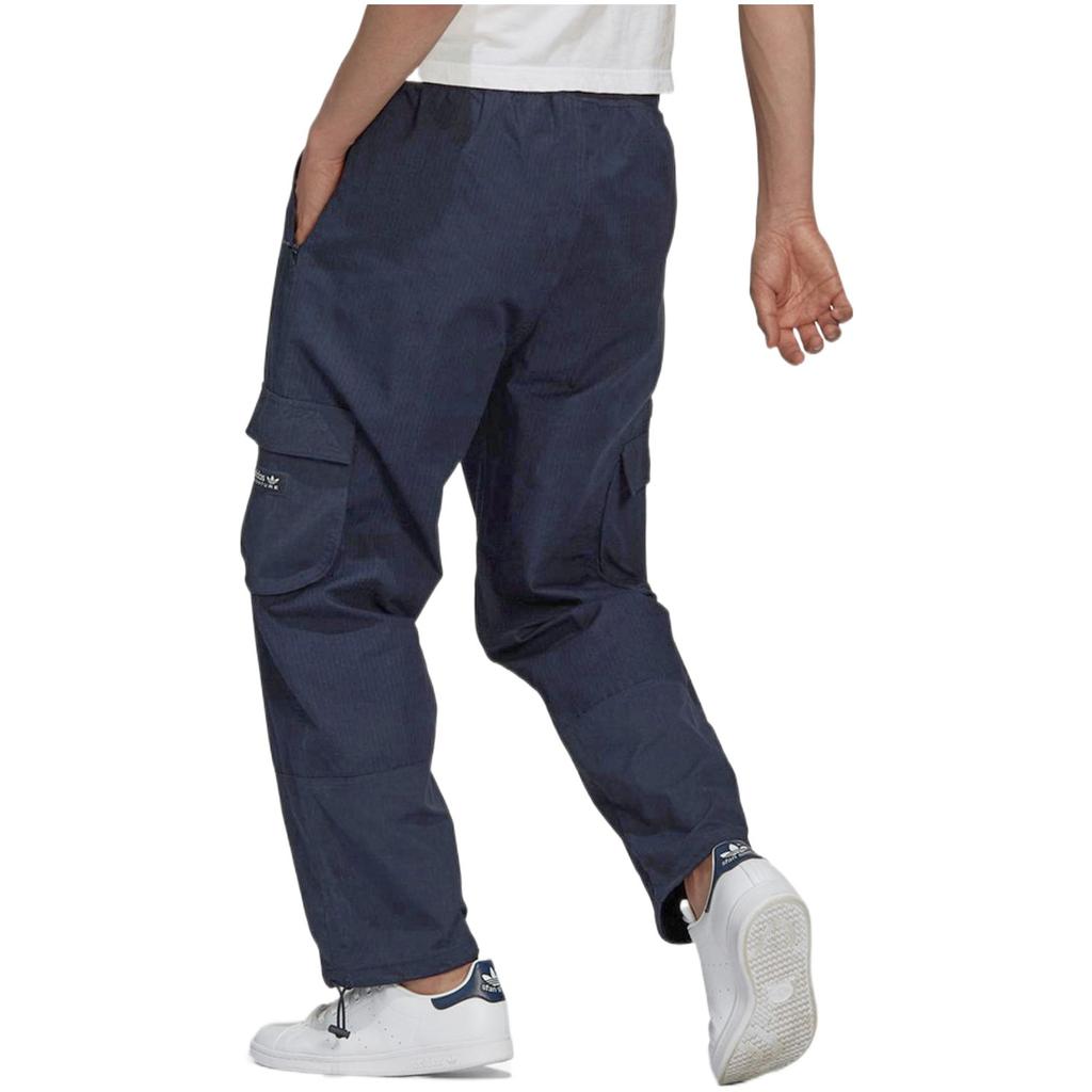 Adidas Originals Solid Color Large Pockets Straight-Leg Track Pants Men Bottoms Navy H09105